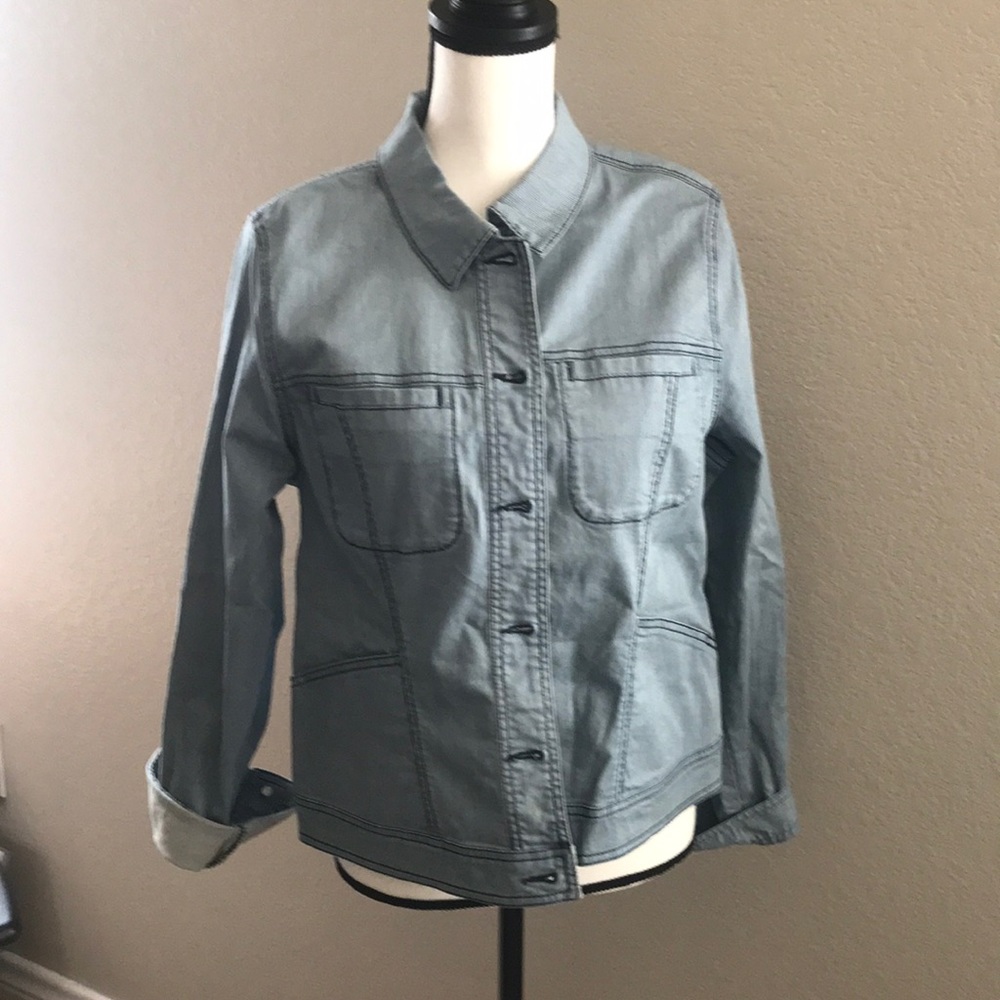 Cabi locomotive jacket, light blue w/ dark stitch